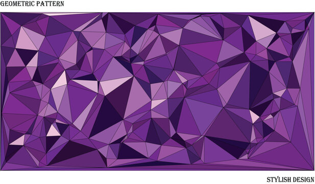Abstract geometric background with purple triangular polygons, modern low poly design, vector illustration