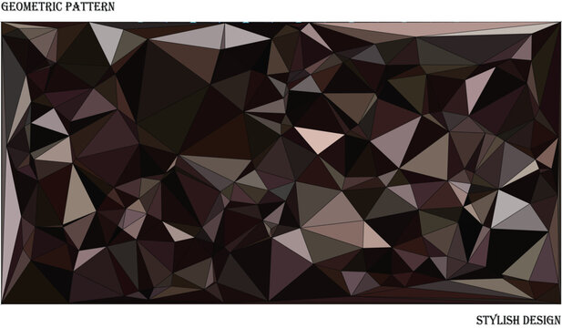 Abstract geometric background with triangular polygons in dark shades of purple, brown, and grey