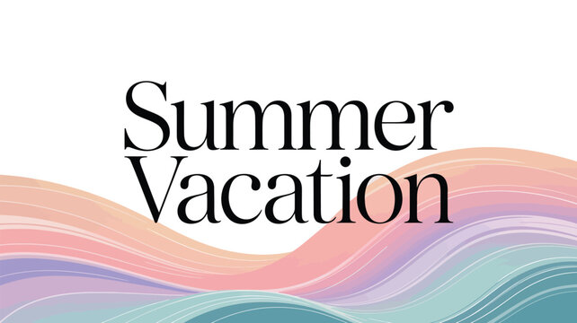 Summer vacation colorful wave background with text