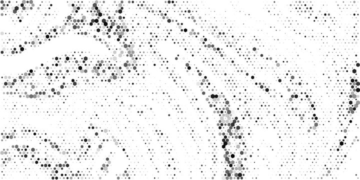 Black seamless hexagon texture. Repeated honeycomb pattern background. Geometric hexagonal halftone tech overlay backdrop. Abstract repeating hex halftone. Vector eps 10