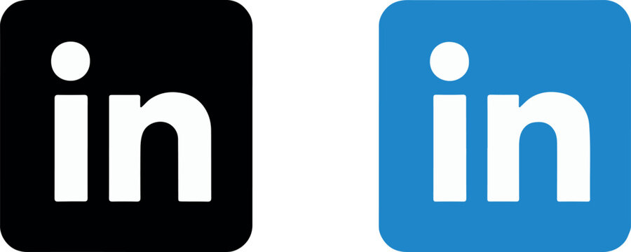 linkedin logo blue and black square icons for corporate use