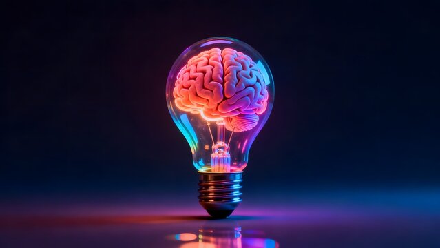 Light bulb with brain inside