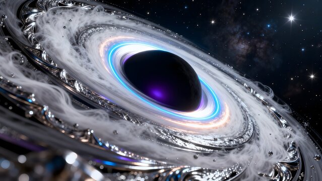 Cosmic black hole with glowing accretion disk