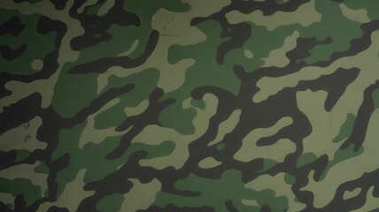Fototapeta premium Close-up of green camouflage fabric with irregular shapes and patterns for military, outdoor, or tactical use backgrounds
