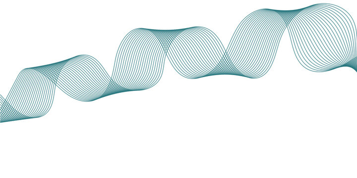 Abstract blue wave ribbon gradient pattern, smooth sinusoidal curve vector, modern fluid motion design, digital oscillation data background illustration
