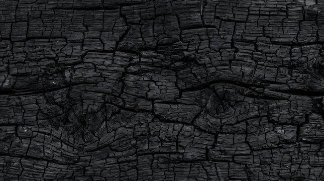 Closeup of charred wood texture