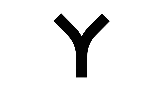 Large black letter Y symbol.