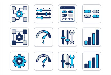 Fototapeta premium Settings Icons Collection – Modern Control Panel Vector Pack