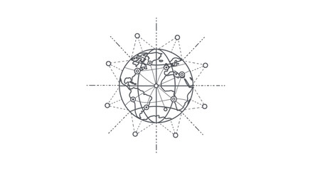 Global network concept, earth, connections, technology, communication © kalung
