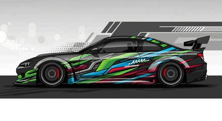 Custom Sports Car Drift Racing Livery Vector Design © Iphotis