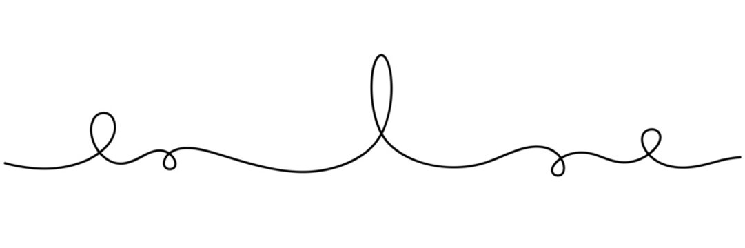 Abstract continuous line loops forming horizontal decorative border, none editable strokes