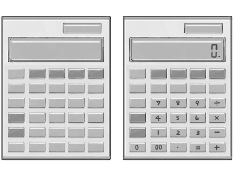 シンプルな電卓のイラスト