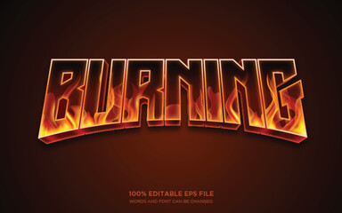 Burning flames 3d editable text style effect © Fauzan