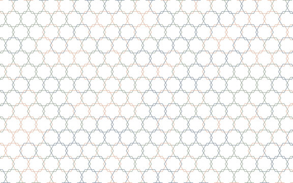 Abstract Geometric Interlocking Hexagonal Tile Pattern