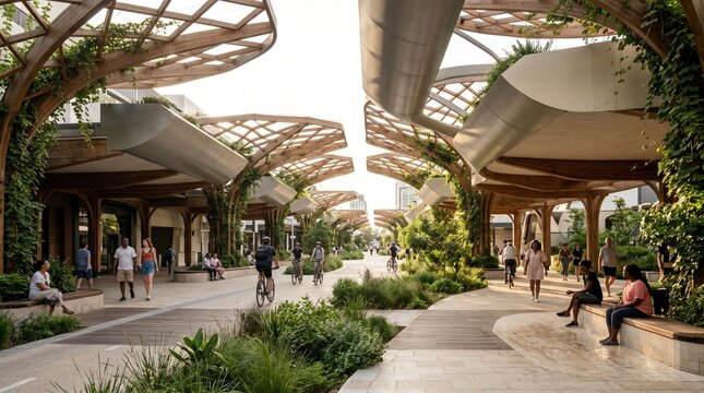 Nature inspired cooling boulevard for heat resilient urban design