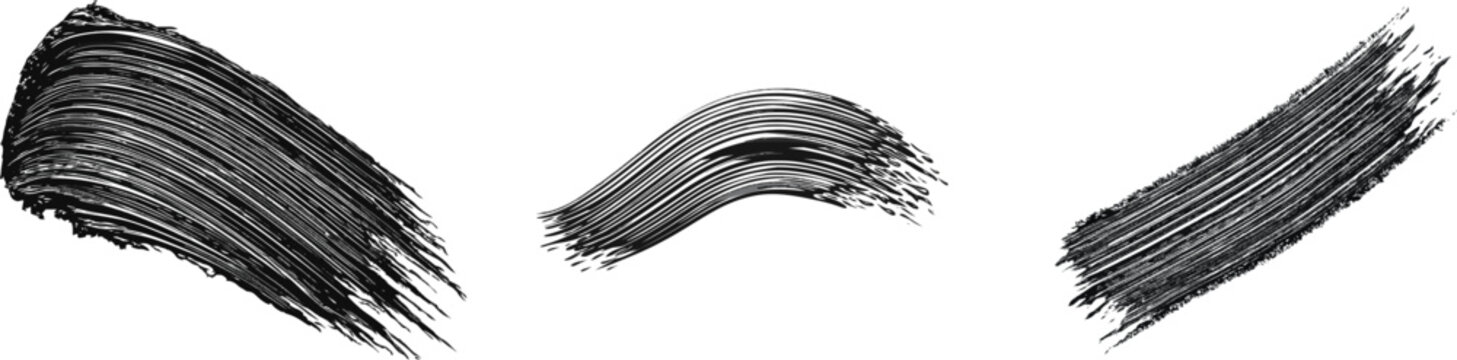 A wide, deep obsidian black paint drag with corrugated plastic texture stands out against a stark white background, showcasing parallel lines and high-contrast edges perfect for vectorization