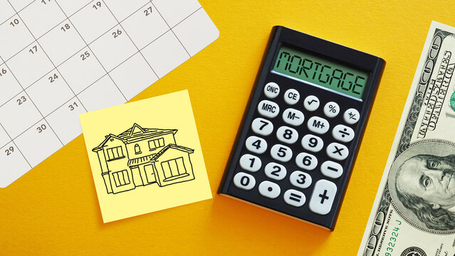 Mortgage planning and home financing concept with real estate loan calculation, property investment, monthly payments, housing budget management, banking, and personal finance strategy