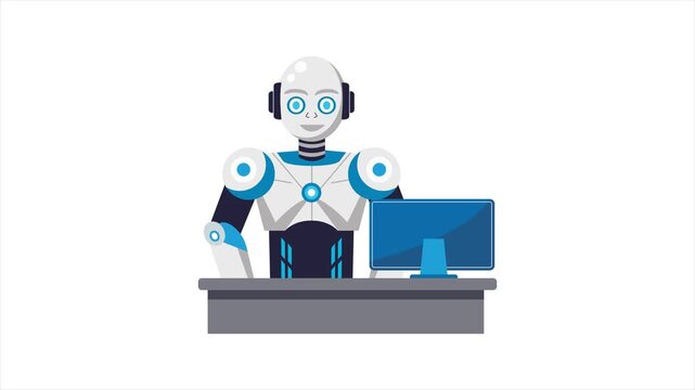 Ai assistant creating reports  2D Flat Animation MP4 file