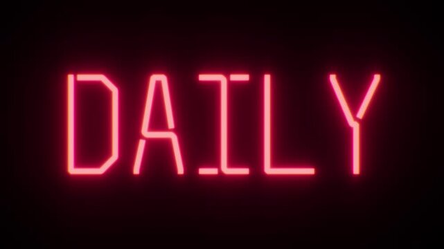 Neon sign text animation Daily Deal glowing red green blue &mdash; e-commerce promotion limited time offer intro 16:9
