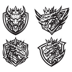 Fototapeta premium Cyber Dragon Mascot Logo Templates
