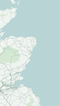 Modern minimalist vector map of Aberdeen, Scotland, UK. High-quality scalable illustration of Aberdeen city grid, River Dee, River Don, historic Aberdeen Harbour for posters and design.