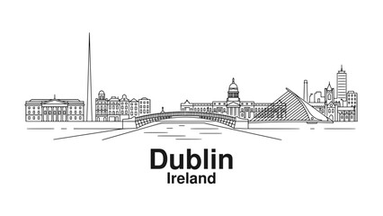 Fototapeta premium Dublin, Ireland Isolated