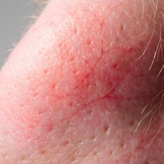 Fototapeta premium Sensitive Facial Skin with Rosacea and Redness Macro Shot