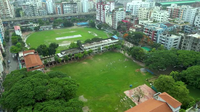 Aerial view of Dhaka city landscape urban skyline Bangladesh 