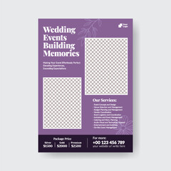 Naklejka premium Luxury Wedding Planner Advertising Flyer Poster Featuring Floral Typography Invitation Layout Photography Promotion Event Management Campaign and Celebration Brochure Cover Design Concept