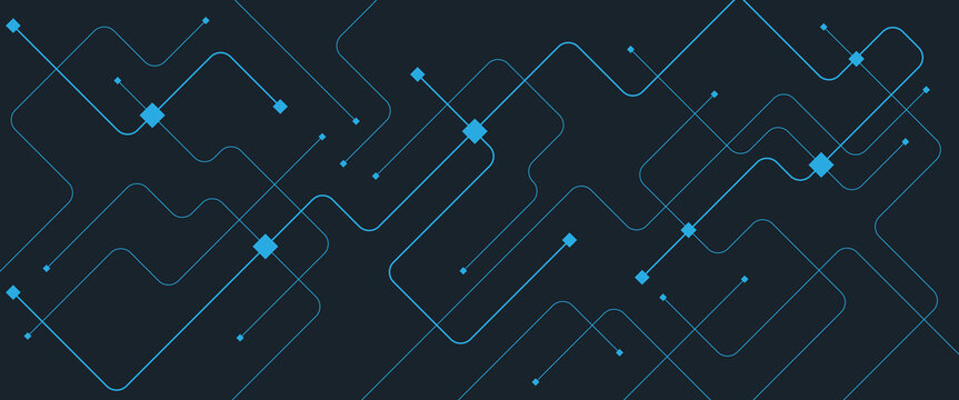 Abstract futuristic technology with crossed lines and dots geometric vector background