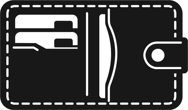 Black icon of a wallet with cards