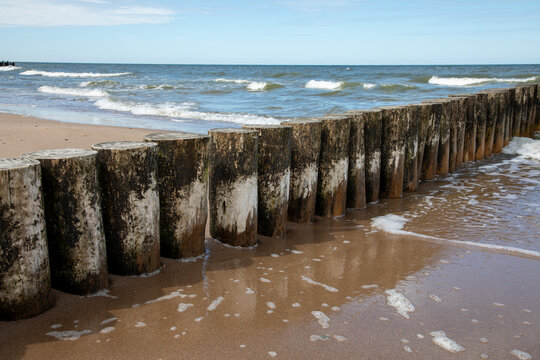 Sandy beach in Poland in Dziwnowek
