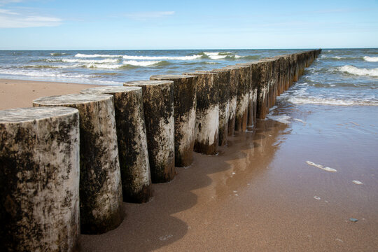 Sandy beach in Poland in Dziwnowek
