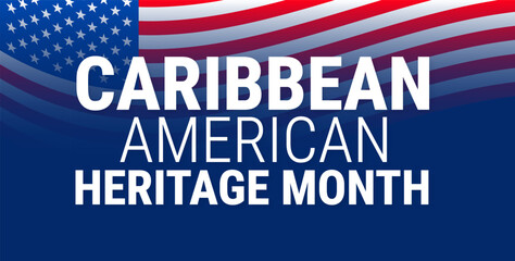 Fototapeta premium Caribbean American Heritage Month background, banner, card or poster design template is observed every year during June, to raise awareness about the mission. Vector illustration.