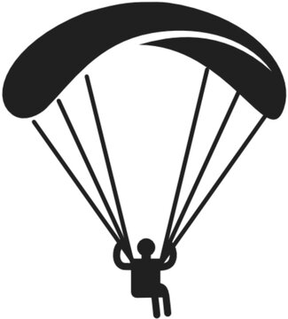 Parachutist descending with parachute 