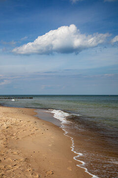 Beautiful cloud over the Baltic Sea in Dziwnowek, Poland
