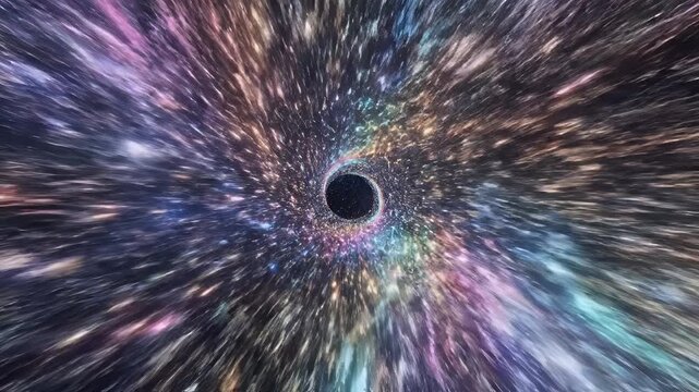 Hyperspace Tunnel Vortex Black Hole Cosmic Journey Through Stars.