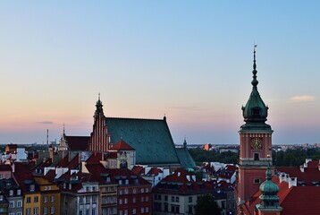 Fototapeta premium Warschau Altstadt im Sonnenuntergang