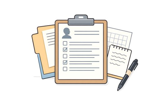 Checklist on Clipboard for Business Planning and Task Management Concept