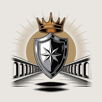 Shield with Crown and Star Emblem.