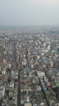 Aerial view of Dhaka city landscape urban skyline Bangladesh 