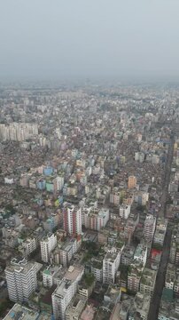 Aerial view of Dhaka city landscape urban skyline Bangladesh 
