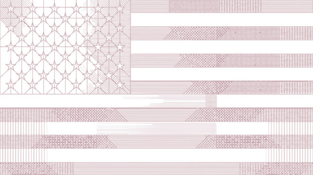 American flag geometric pattern features a soft monochromatic aesthetic with subtle texture.