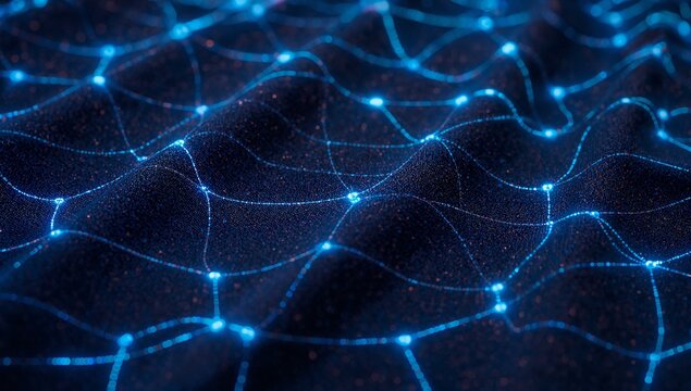 AI Integrated Textile Surface Holographic Glow Patterns