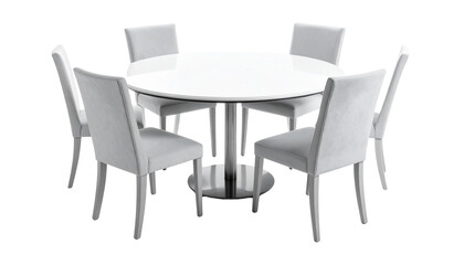 Fototapeta premium a round table with chairs around it, isolated on transparent background