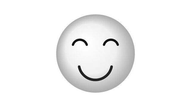 A simple grey gradient smiley face icon showing a happy expression on white ground