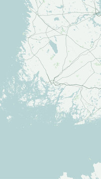 Modern minimalist vector map of Turku, Finland. High-quality scalable illustration of Turku city grid, Aura River waterfront for posters and design.
