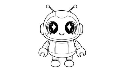 Fototapeta premium Cute Cartoon Robot Character Design.