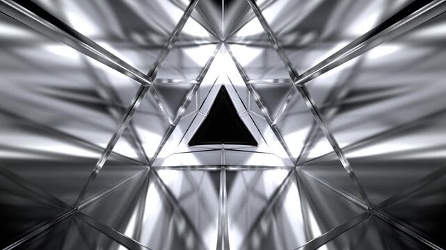 White Light-Filled Triangular Tunnel Background VJ Loop in 4K