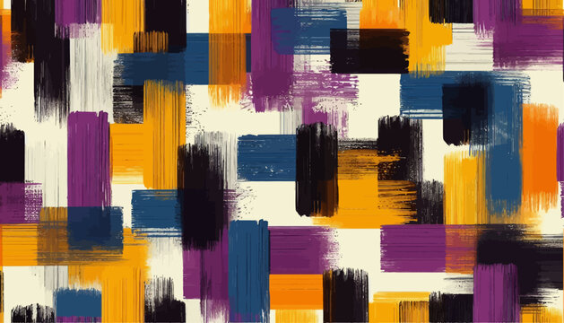 abstract background of colorful brush stroke patterns and spatter in grunge style